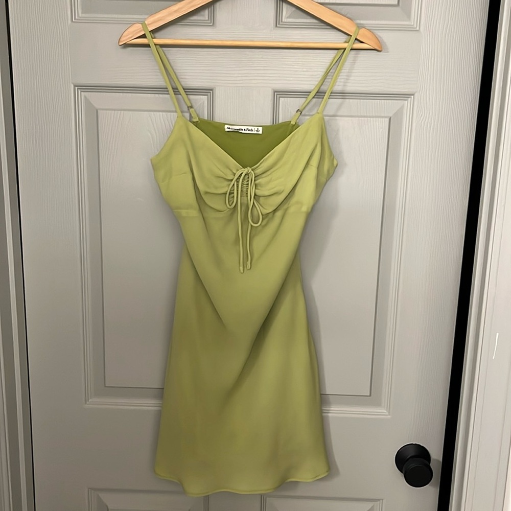 Cute cinch front slip mini dress